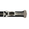 Black and Cream Stripped Ribbed Nylon Watch Band with Deployant Clasp 18mm Strap 9 14/16 Inch Length