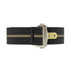 Black and Cream Stripped Ribbed Nylon Watch Band with Deployant Clasp 18mm Strap 9 14/16 Inch Length
