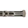 Black, Grey, Cream Stripped Ribbed Nylon Watch Band with Deployant Clasp 22mm Strap 9 14/16 Inch Length