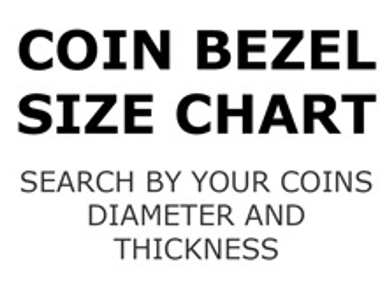 Coin Size Chart