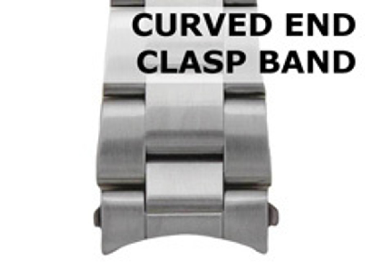 Clasp Style Curved End Metal Watch Band