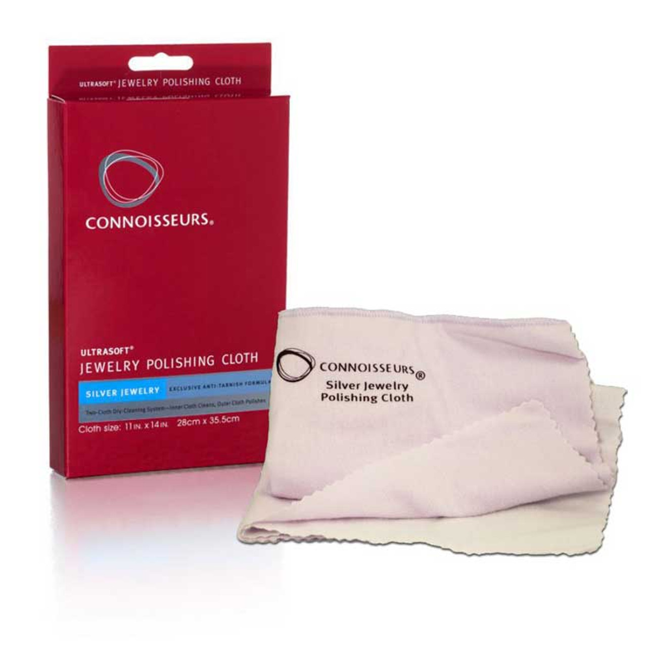 Connoisseurs 2 Part Silver Jewelry Polishing Cloth 11 by 14