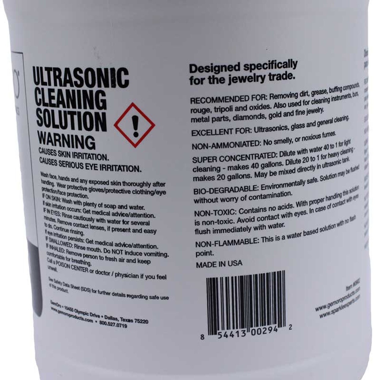 GemOro Ultrasonic Jewelry Cleaner 1 Gallon Solution Concentrate