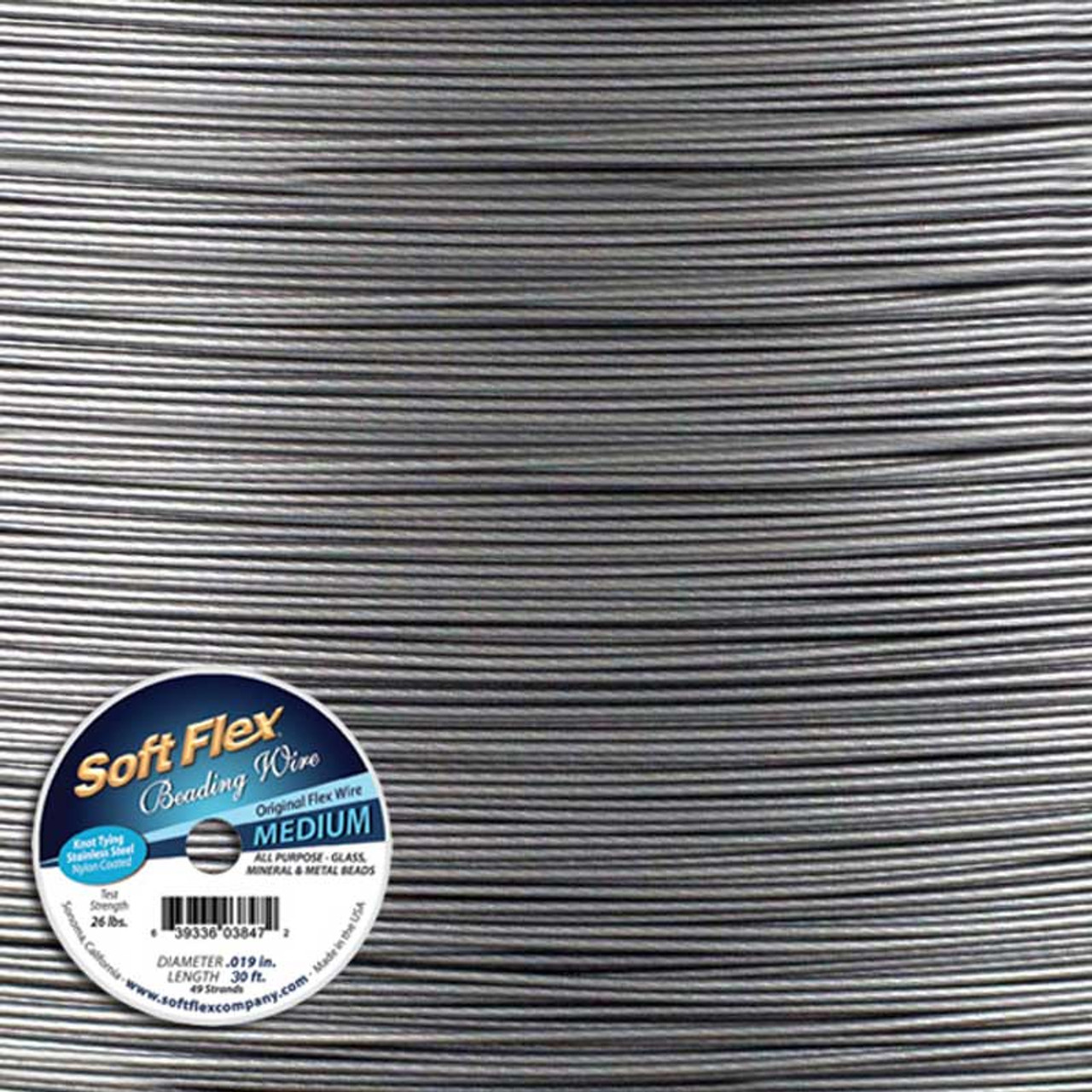 Soft Flex Bead Wire Clear .019 Inch Diameter 30 Foot Spool