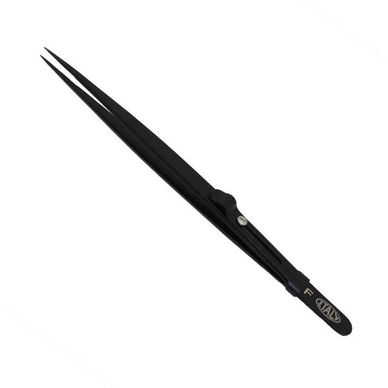 Locking Diamond Tweezers in Black Matte NoGlare Finish