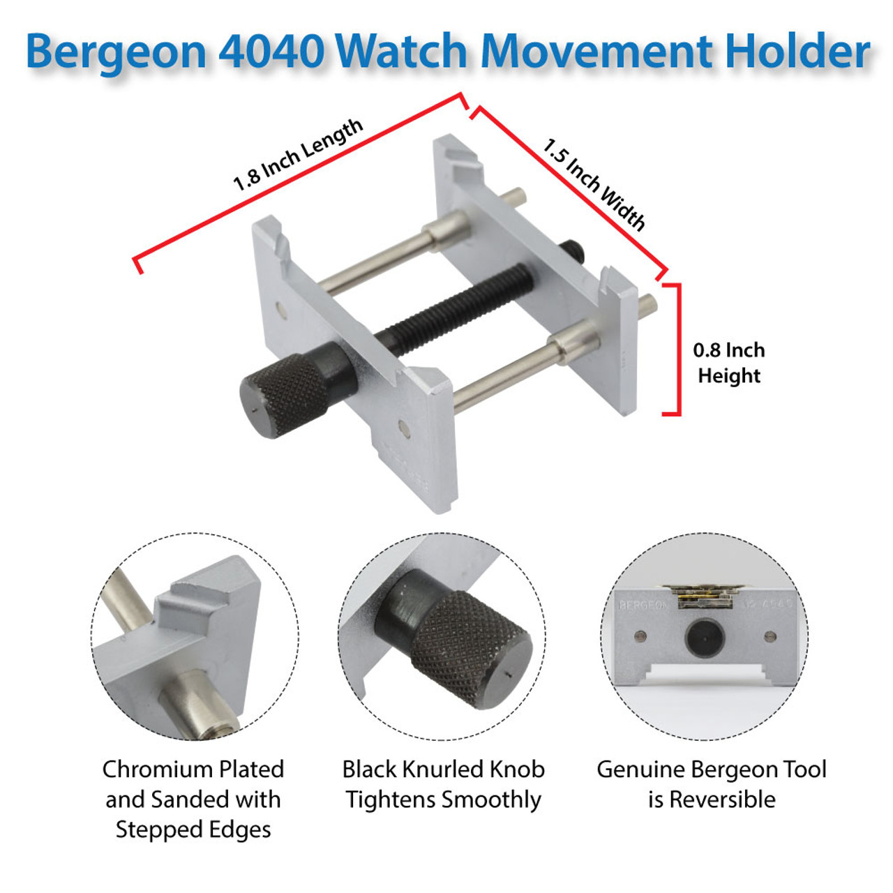 Bergeon 4039-P Extensible and Reversible Synthetic Movement Holder
