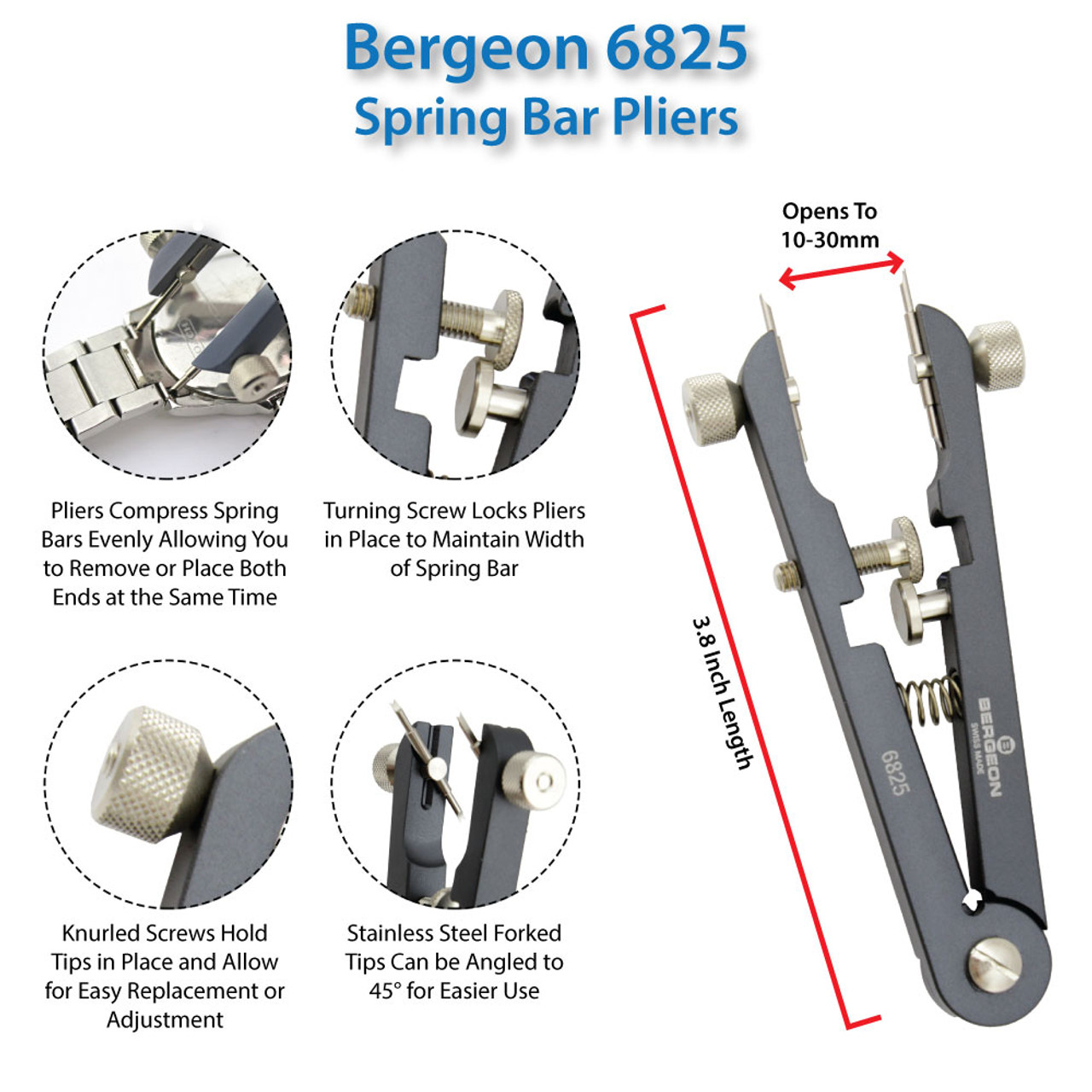 Bergeon 6825-PF Watch Bracelet Pliers Band Tool Remover