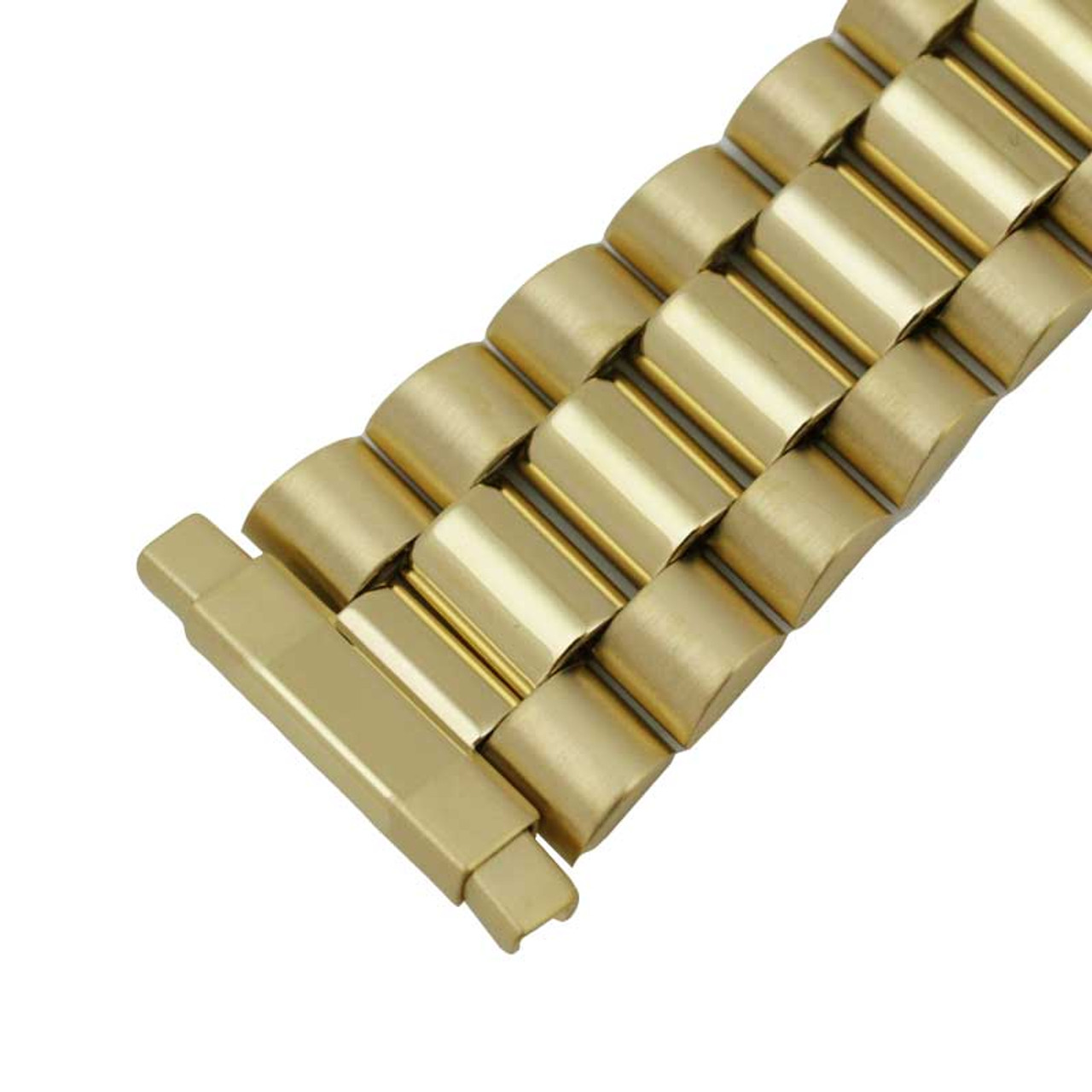 Metal Watch Band Gold Tone 16-22MM Ends
