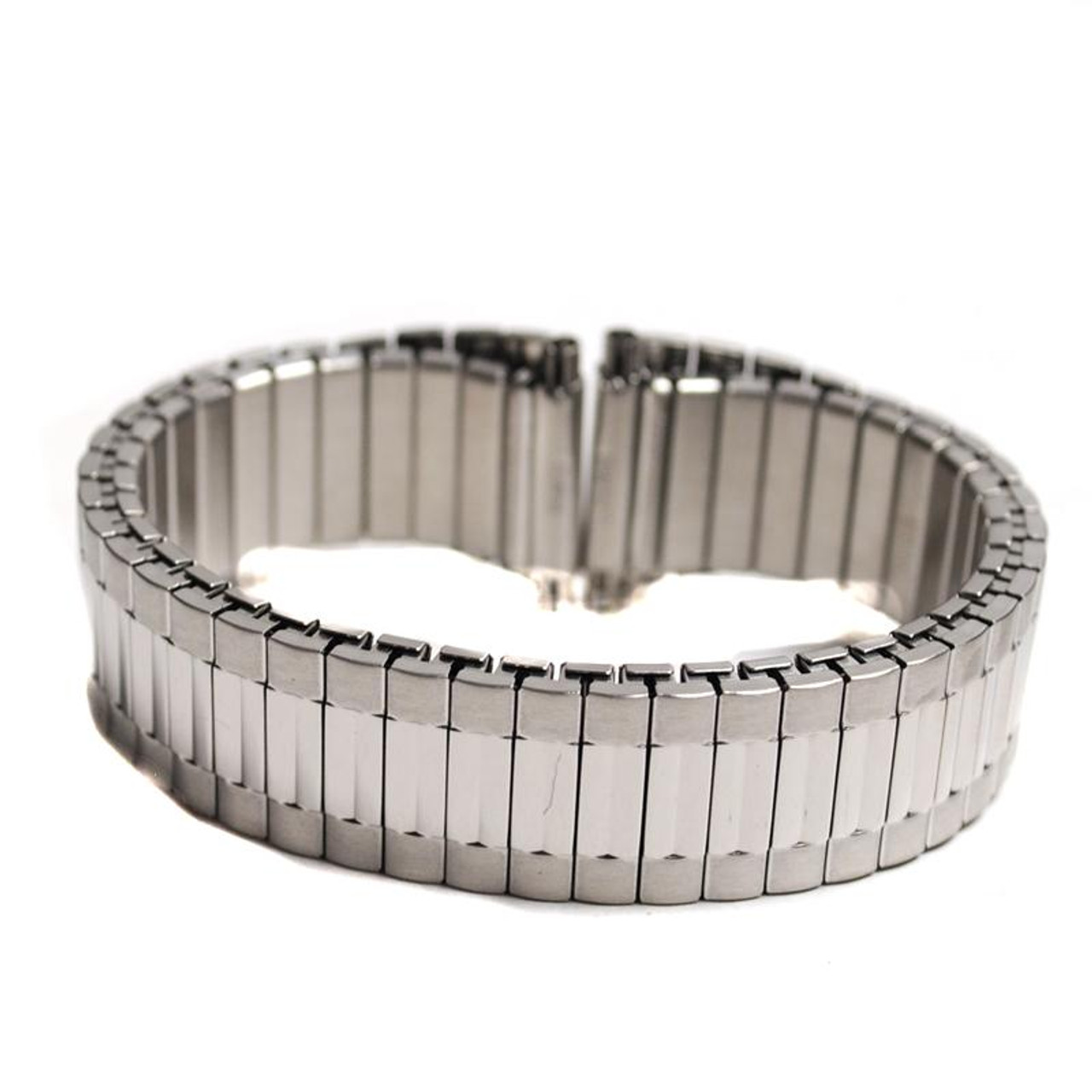 20-24mm Hadley Roma Brushed/Shiny Stainless Steel Mens Expansion Band Long  7766 | eBay