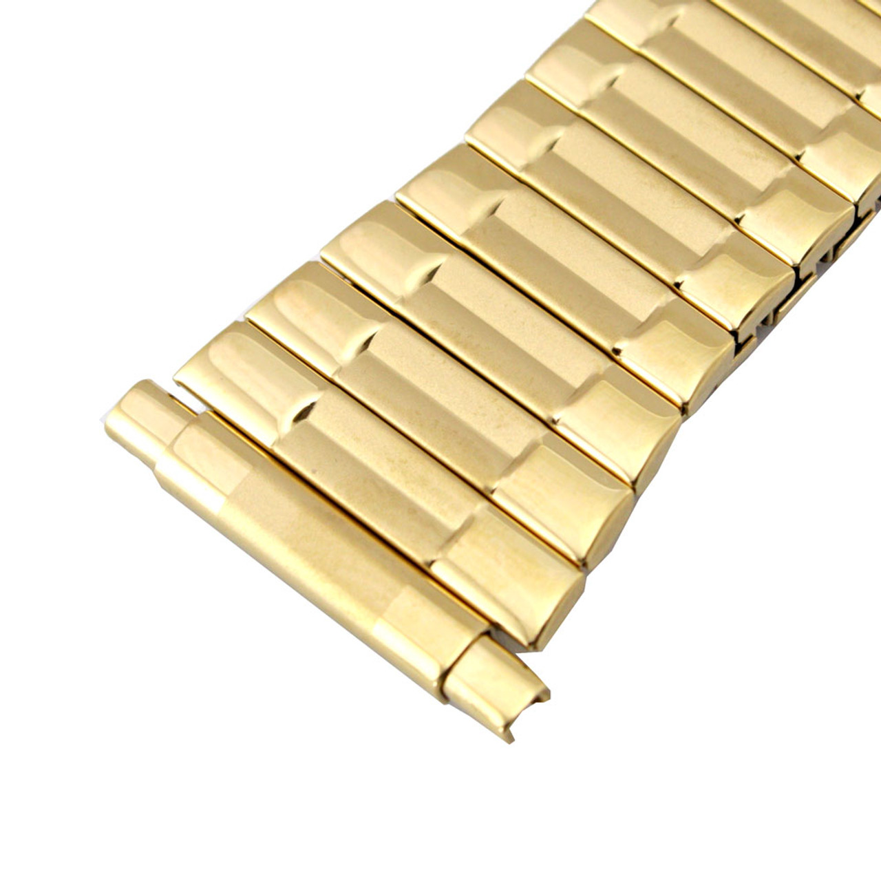 Oyster Style Look Expansion Tapered Metal Watch Band Gold Tone 16-22 MM ...