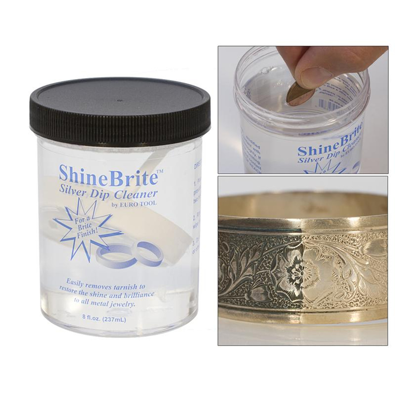 8 Ounces ShineBrite Silver Dip Jewelry Cleaner
