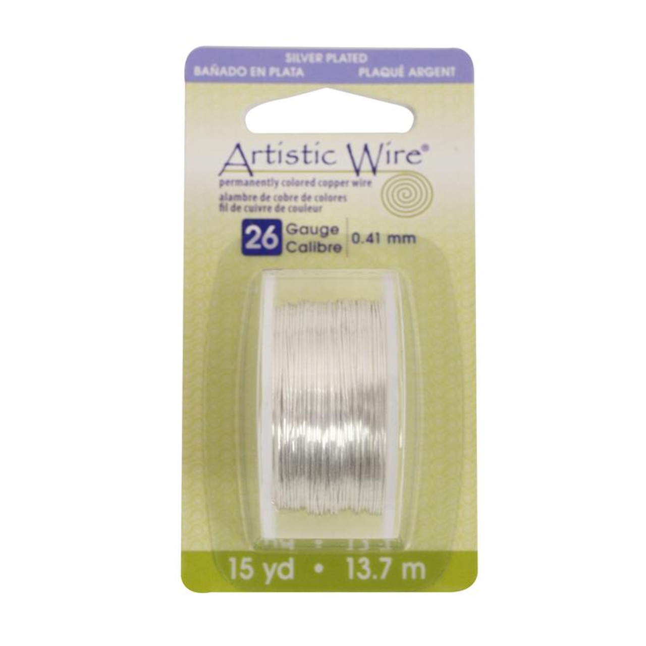 Artistic Wire 26 Gauge Silver Color Craft Wire Silver Plated Copper
