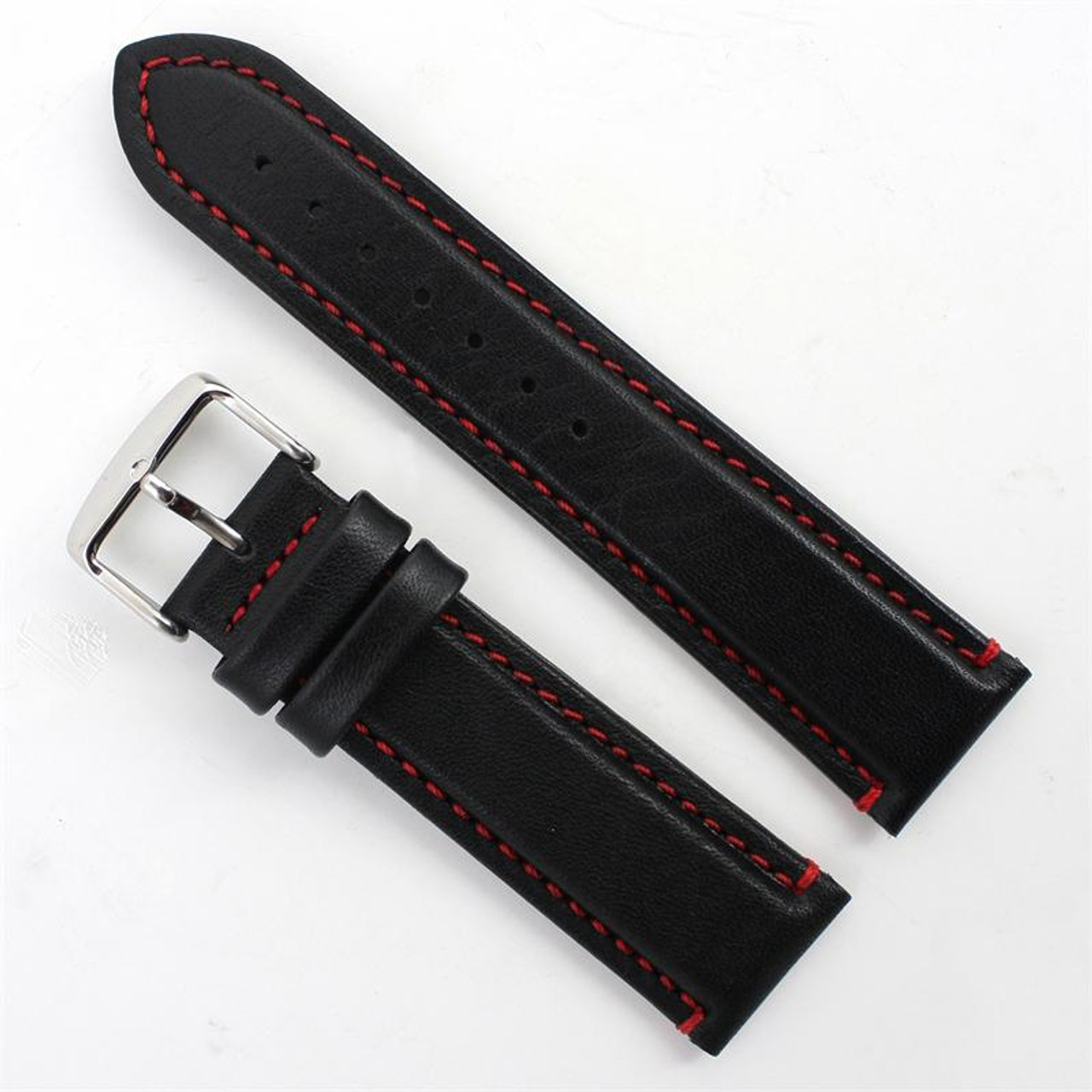 20mm black epsom leather ready to wear watch strap RWES18