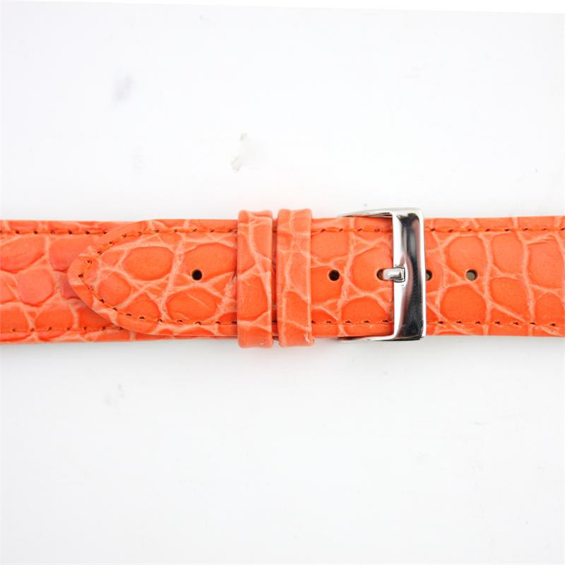 22mm Orange Leather Watch Band