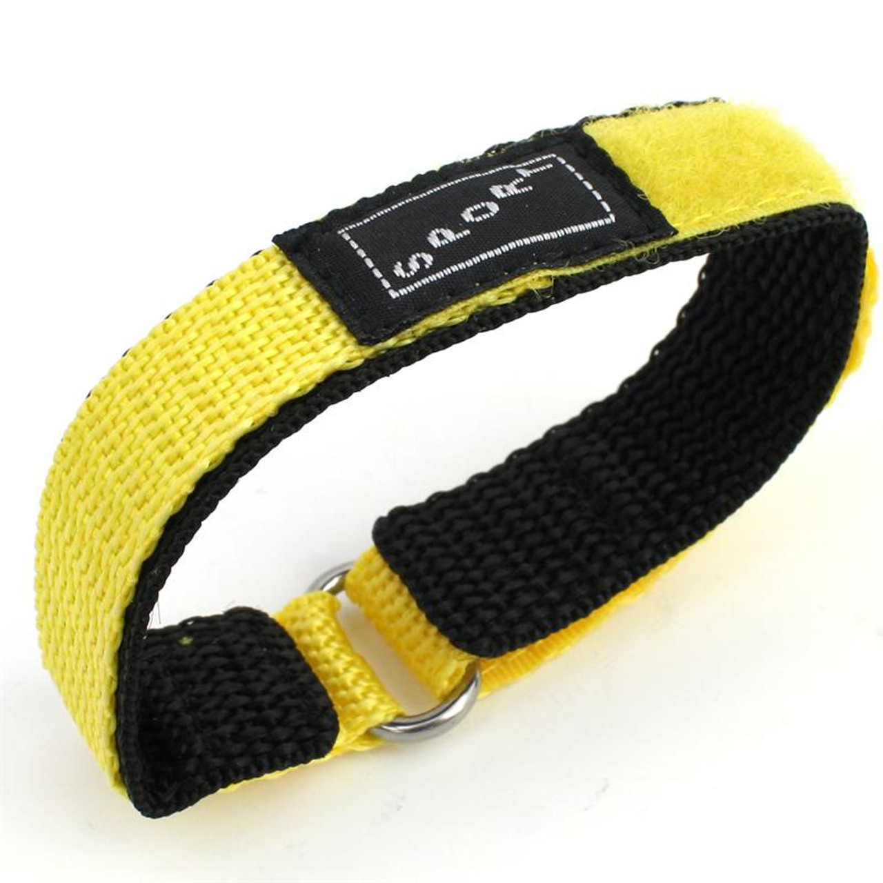 16MM Velcro® Style Black And Yellow Nylon Sport Watch Strap