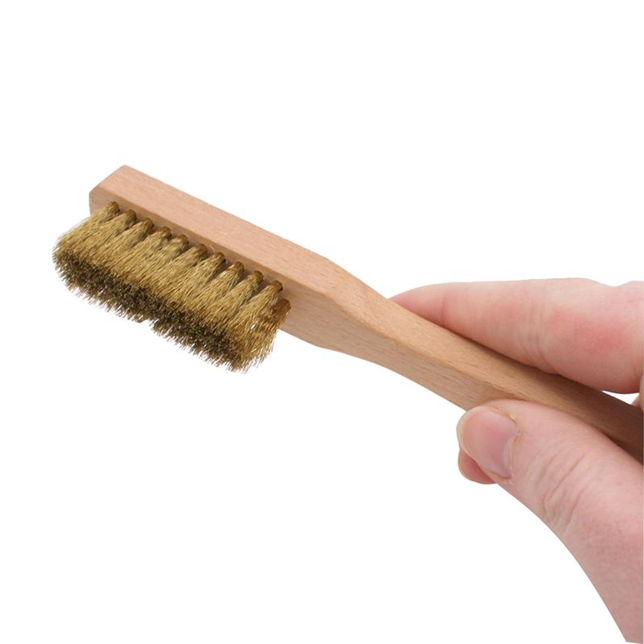 6 Inch Wood Handled Scratch Brush Brass Bristles