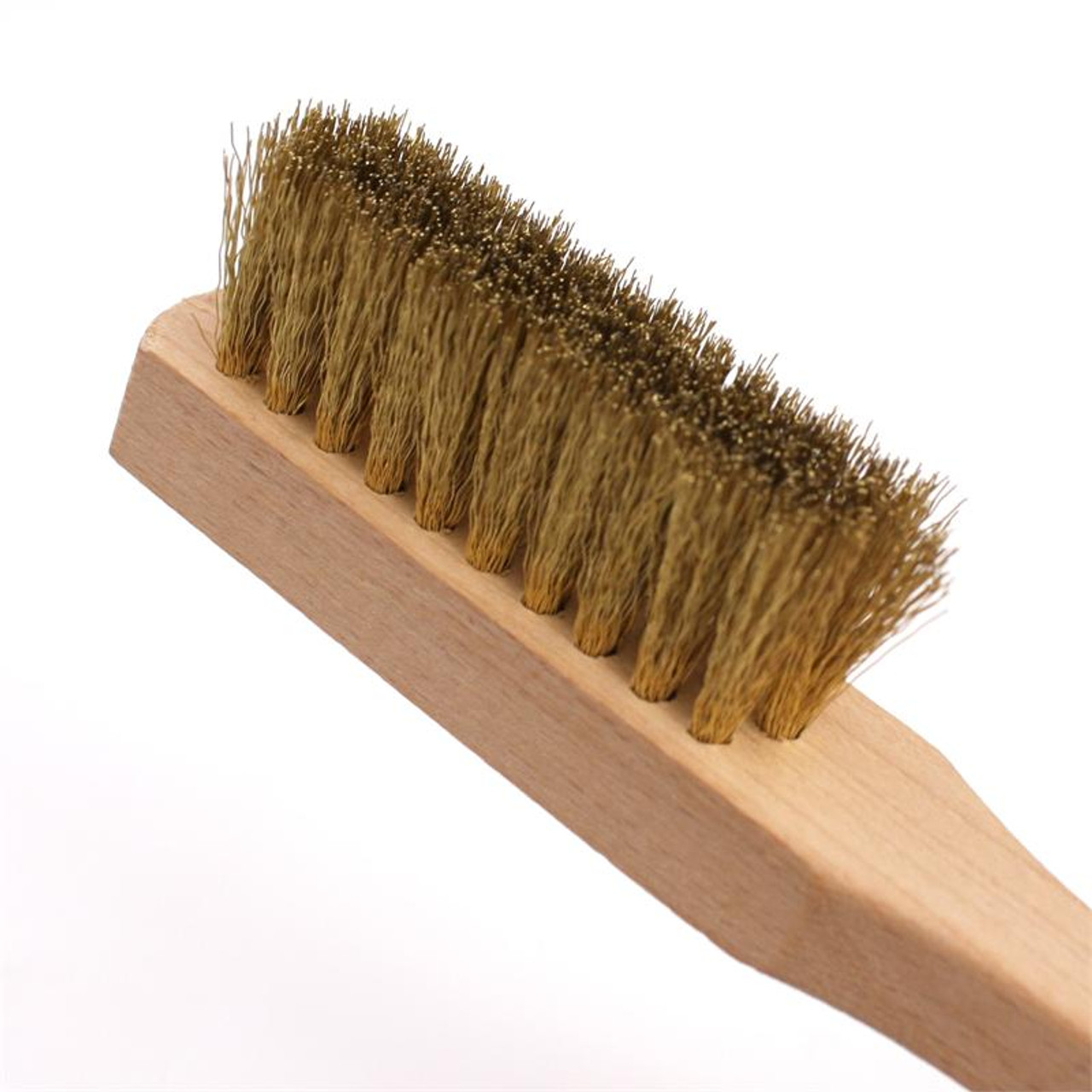 6 Inch Wood Handled Scratch Brush Brass Bristles