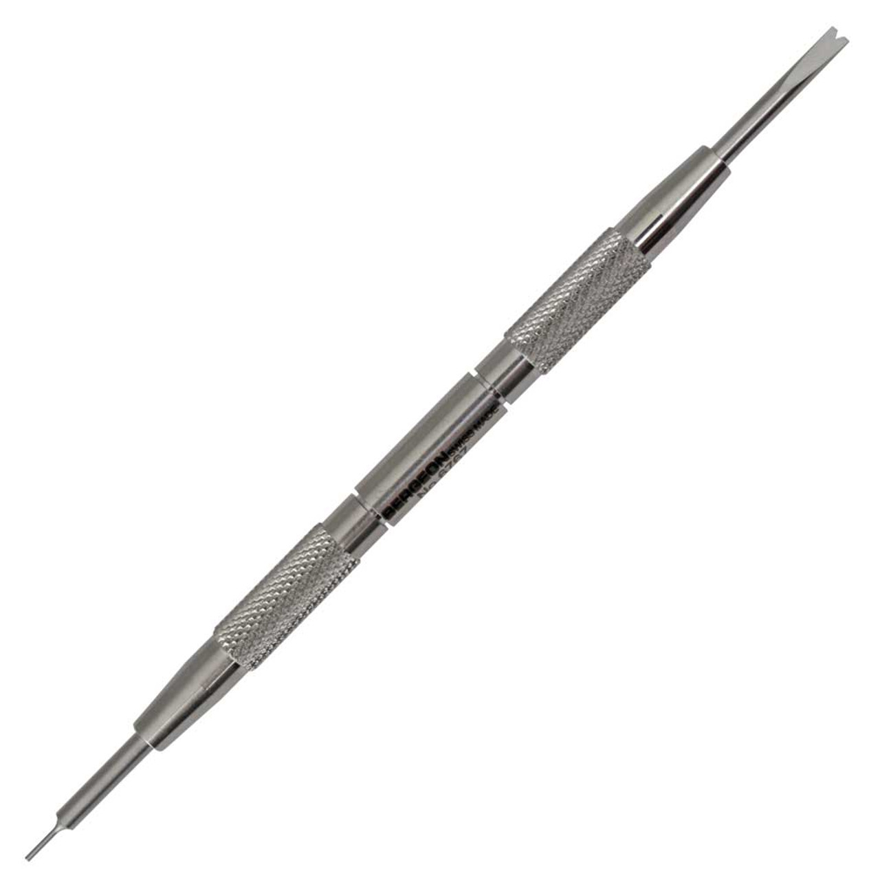 Horizontal Bergeon tool for removing and inserting watch strap pins