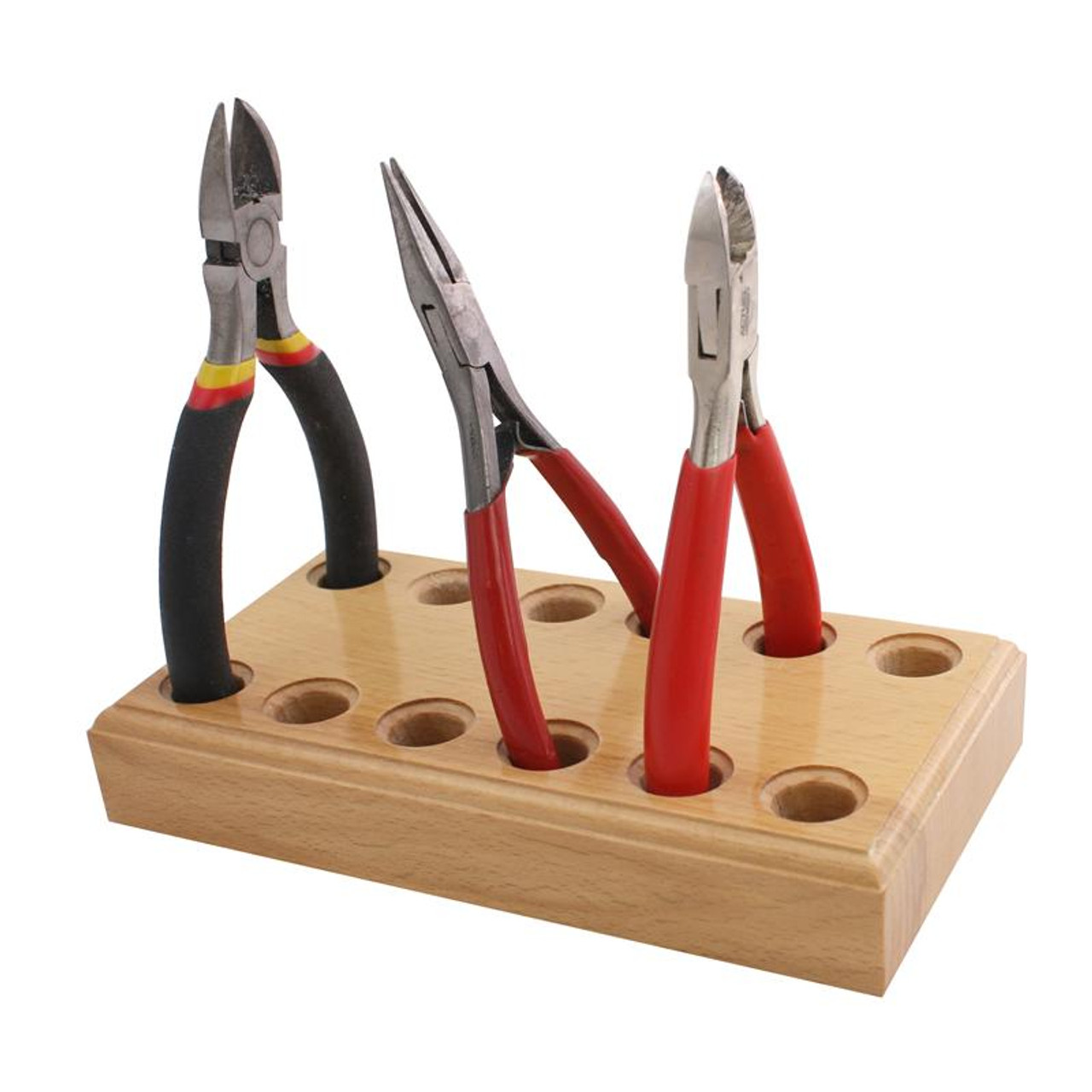 Wood Pliers Block 6 Plier Shears Cutter Holder Rack and Bench Organizer