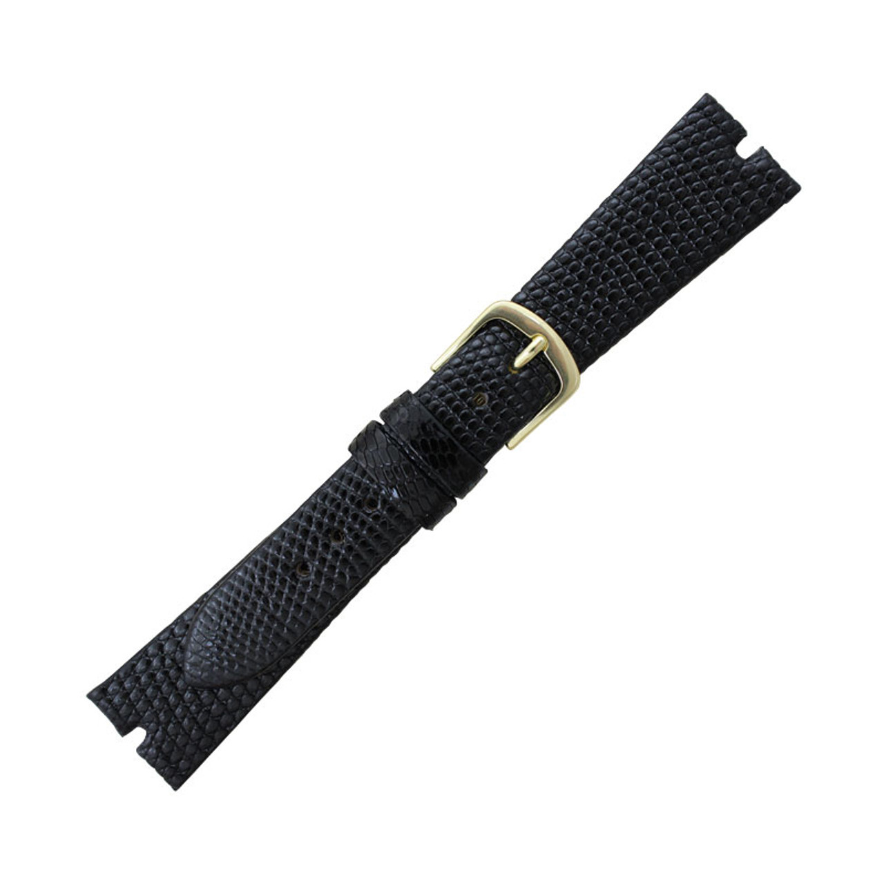 Hadley Roma Made To Fit Gucci® Cut Genuine Java Lizard 18mm Black Watch Band  7 7/16 Inch Length