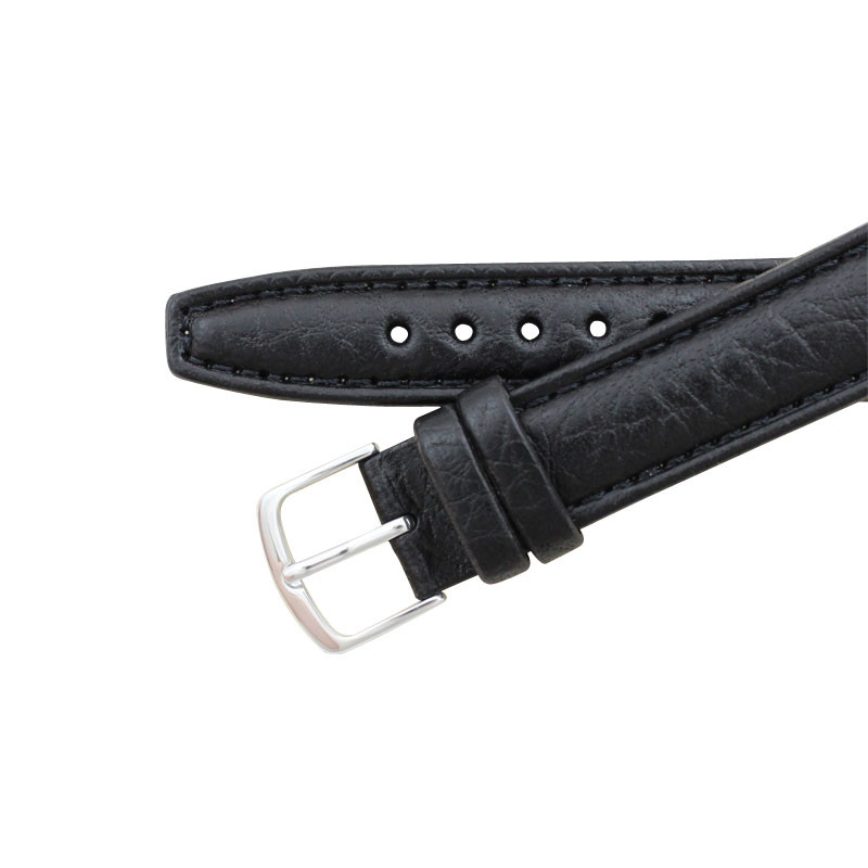 Hadley Roma Shrunken Grain Leather Watch Strap Black 20mm
