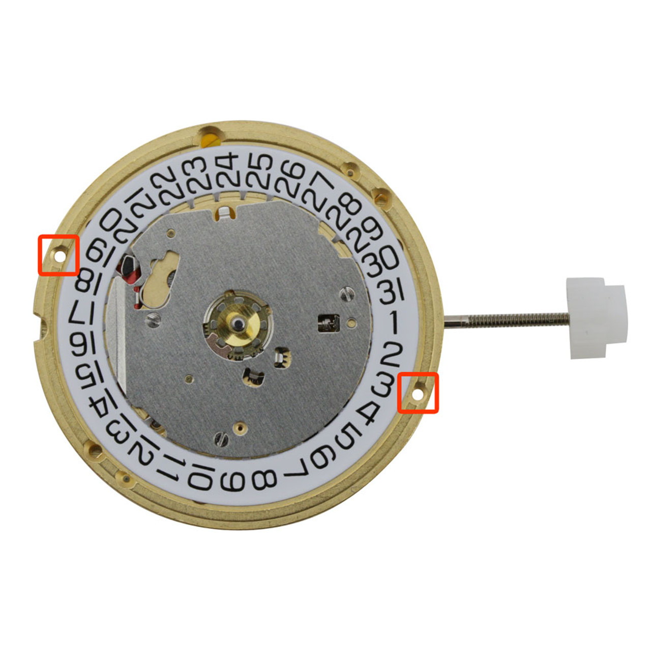 ETA® 2 Hand Quartz Watch Movement E63.041 Date At 3:00 Overall Height 2.9mm