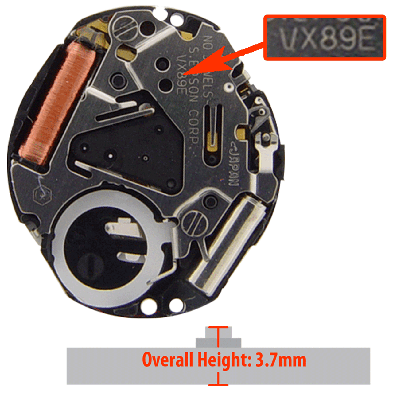 Hattori Japan VX89 Quartz Watch Movement