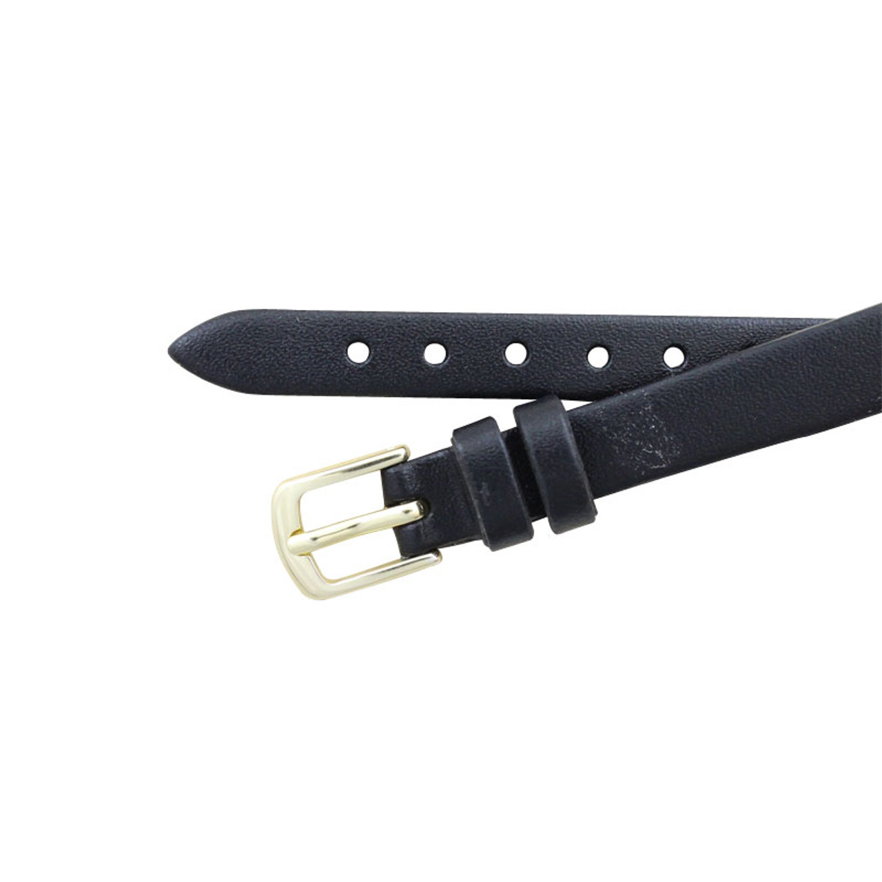 Hadley Roma Black 13mm Leather Watch Band 6 1/4 Inch Length