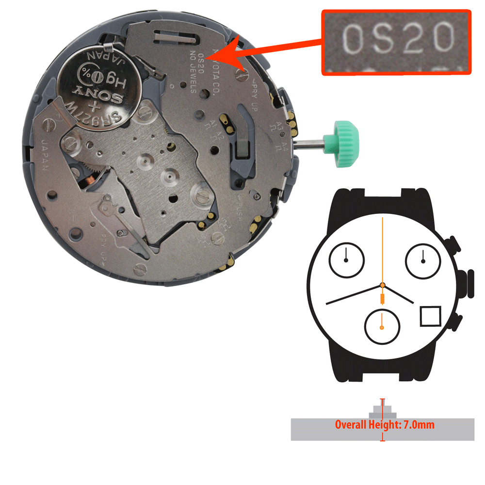 Miyota/Citizen 0S20 Quartz Watch Movements