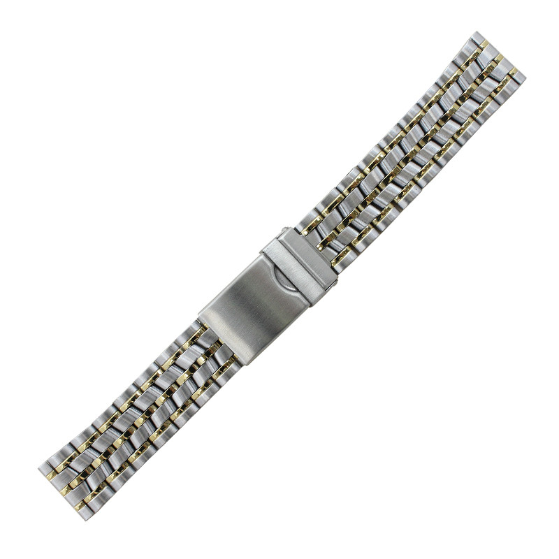 Two Tone Yellow Metal Watch Band 20 MM