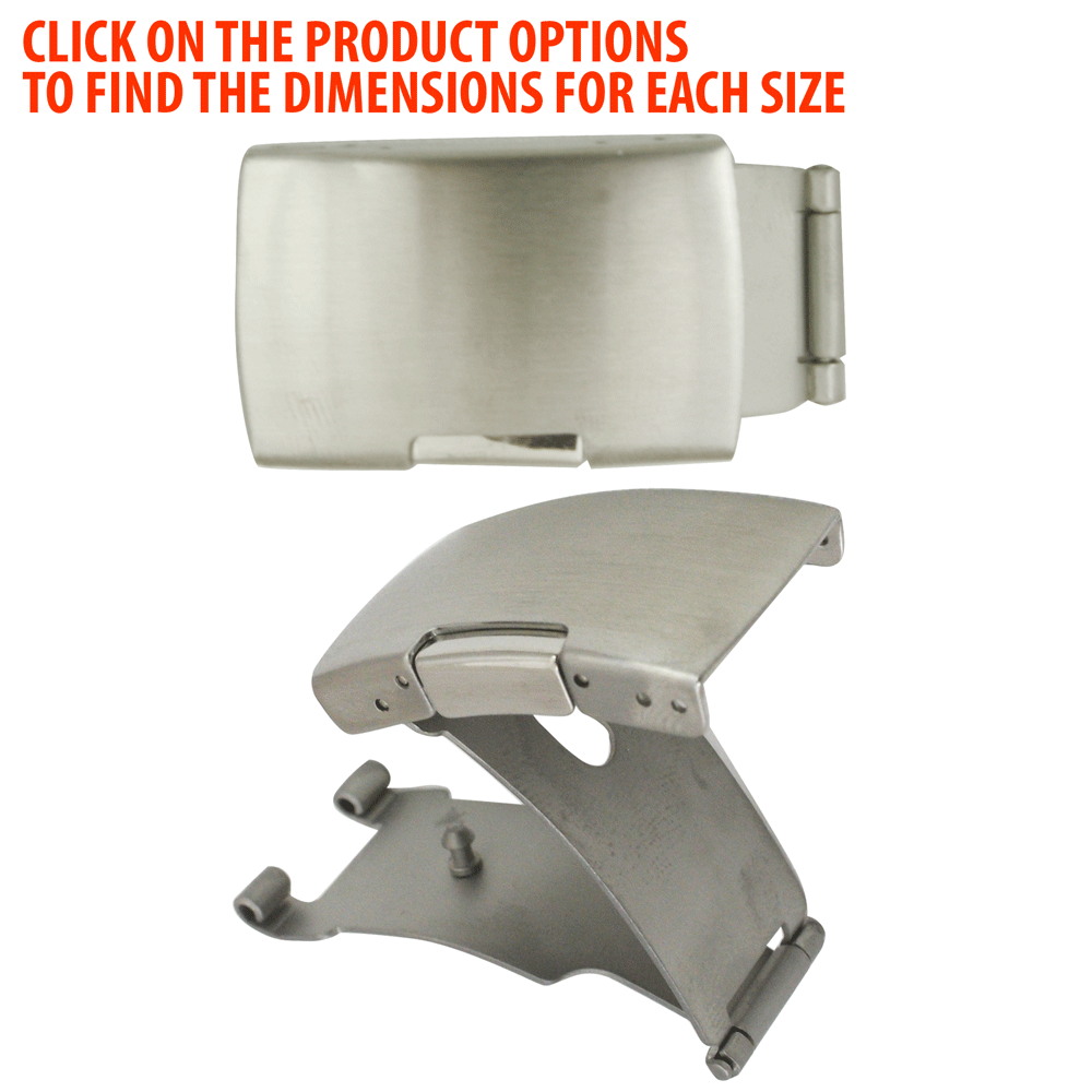 Tri Fold Stainless Steel Watch Band Single Side Button Style Clasp With  Open End Band Attachment