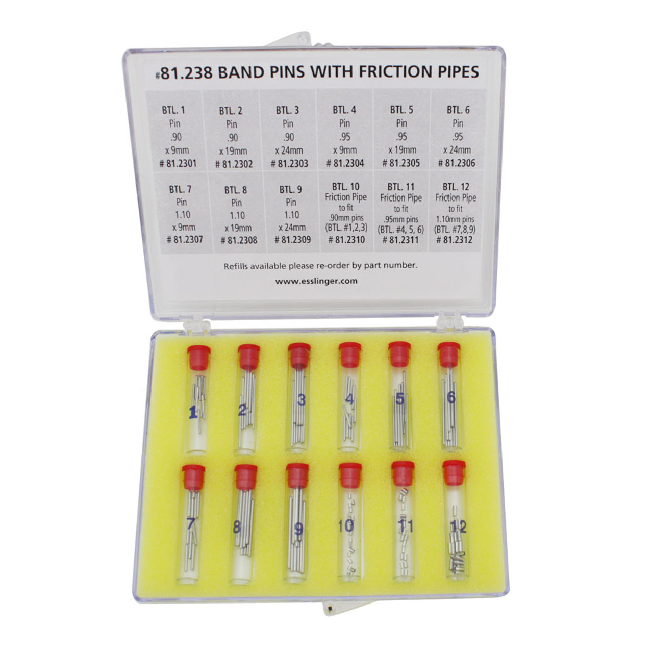 Watch Band Repair Parts Band Pin and Friction Pipe Assortment