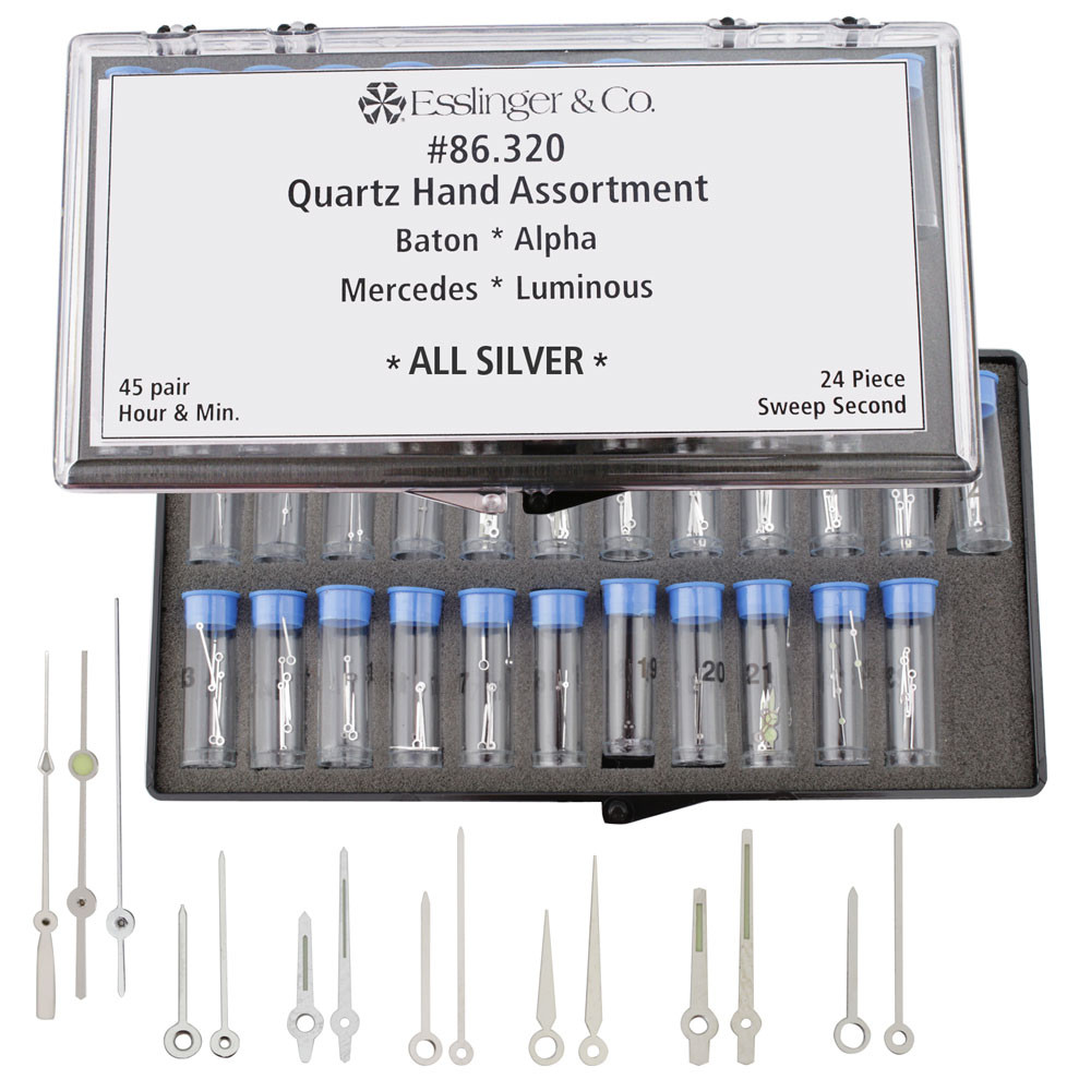 114 Piece White Multi-Style Watch Hand Assortment