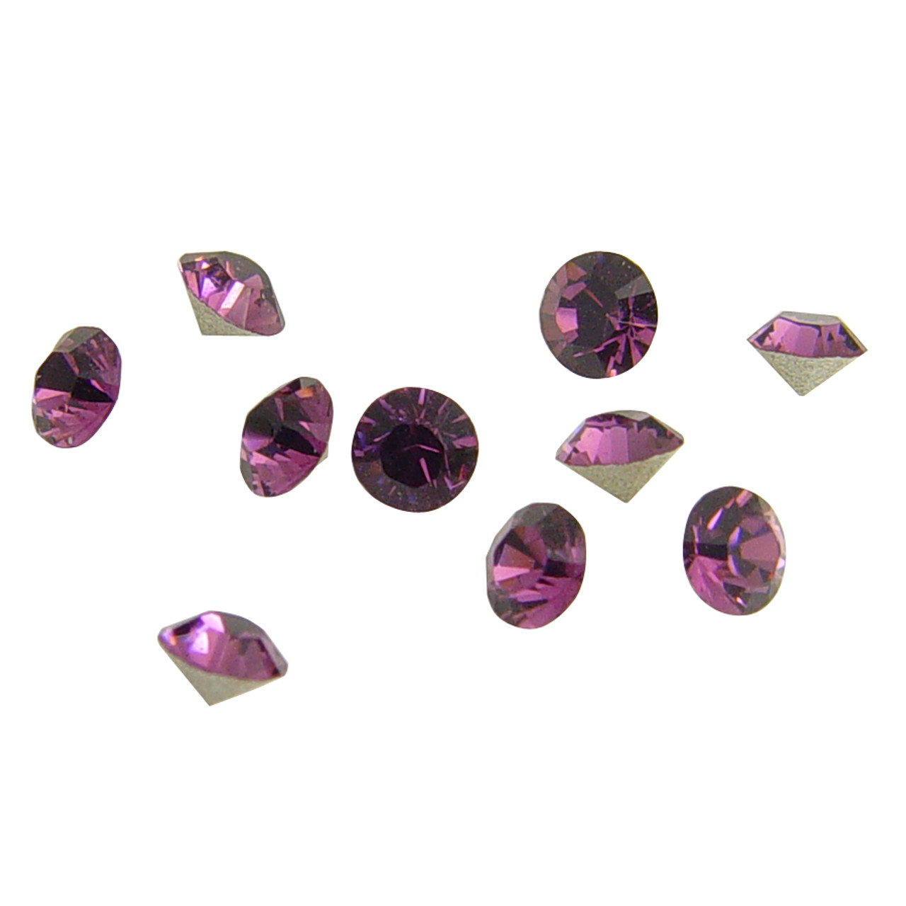 Faceted Swarovski Crystals Round October Tourmaline Pink Rhinestone | Esslinger