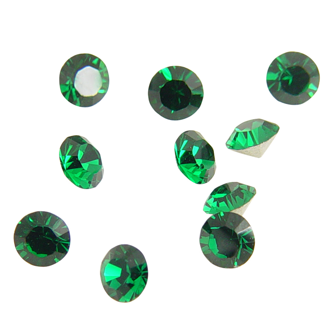 Faceted Swarovski Crystals Round May Emerald Green Rhinestone | Esslinger