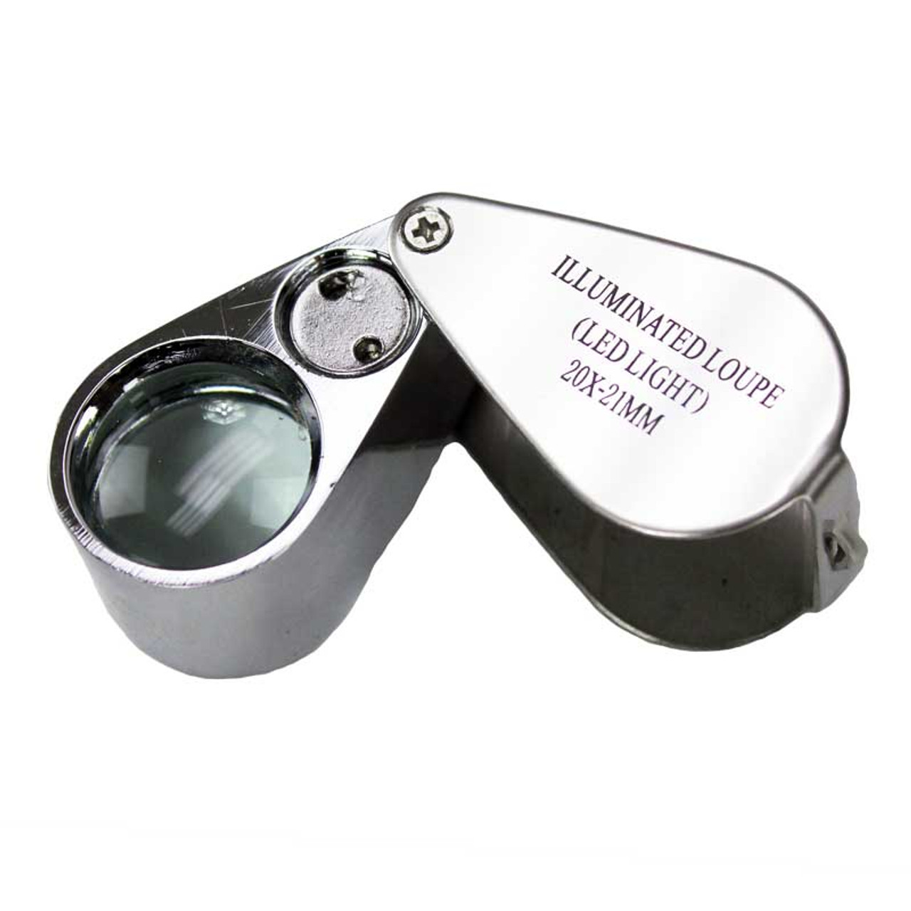 20x Jewelry Loupe Jewelers Triplet 21mm Silver Loupe Leather Case