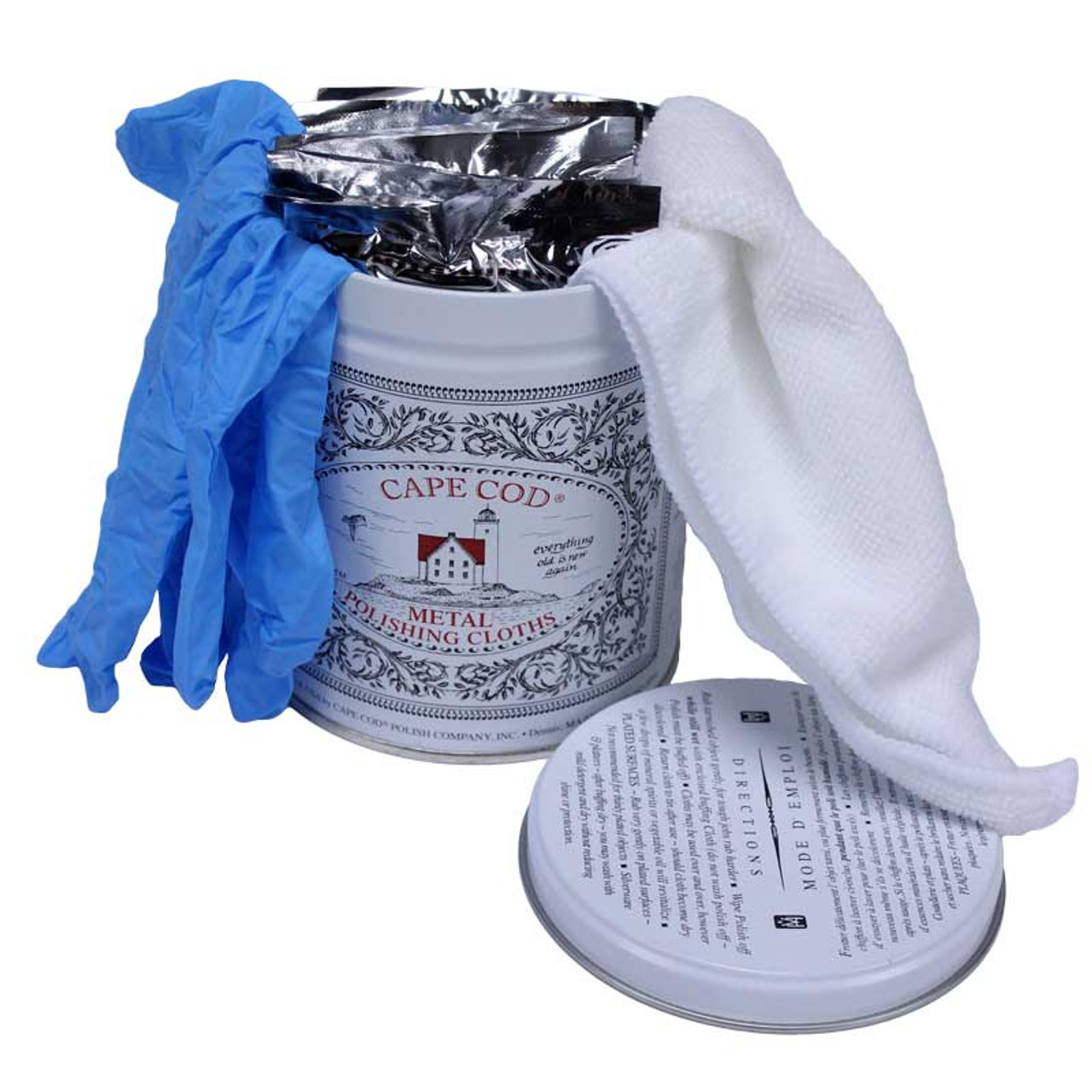 Cape Cod Polishing Cloth Economy Tin Cloth 14 Piece Kit