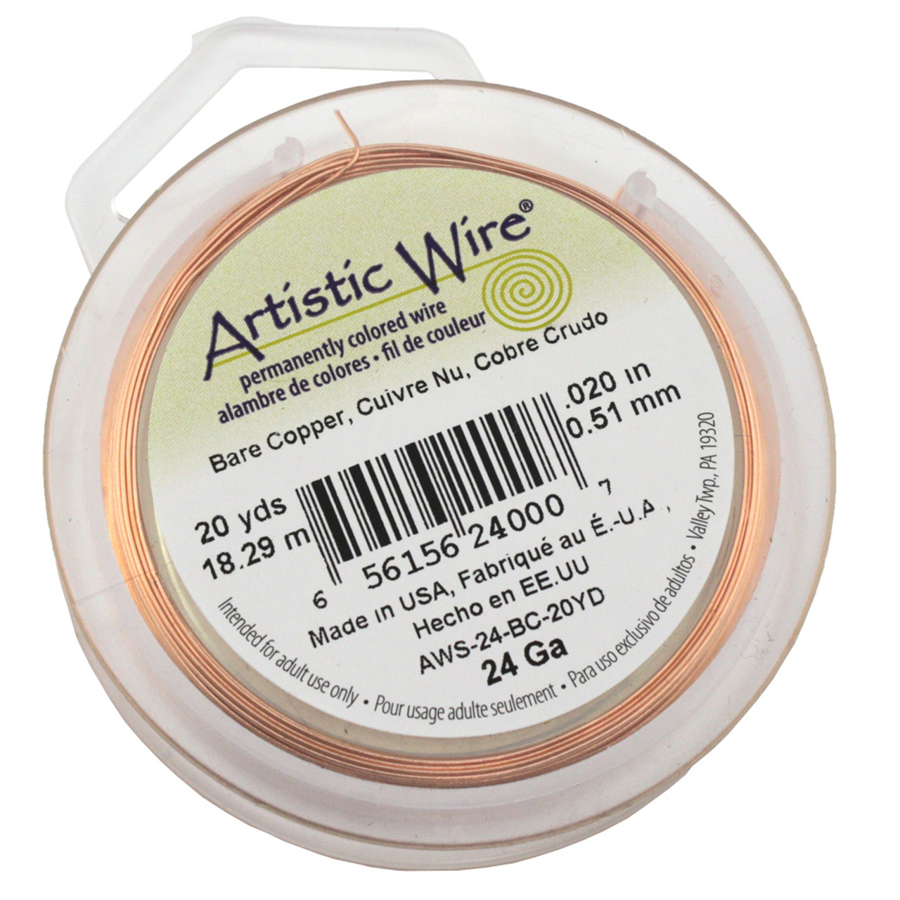 Artistic Wire Spools 10 yd. Bare Copper 18 Gauge