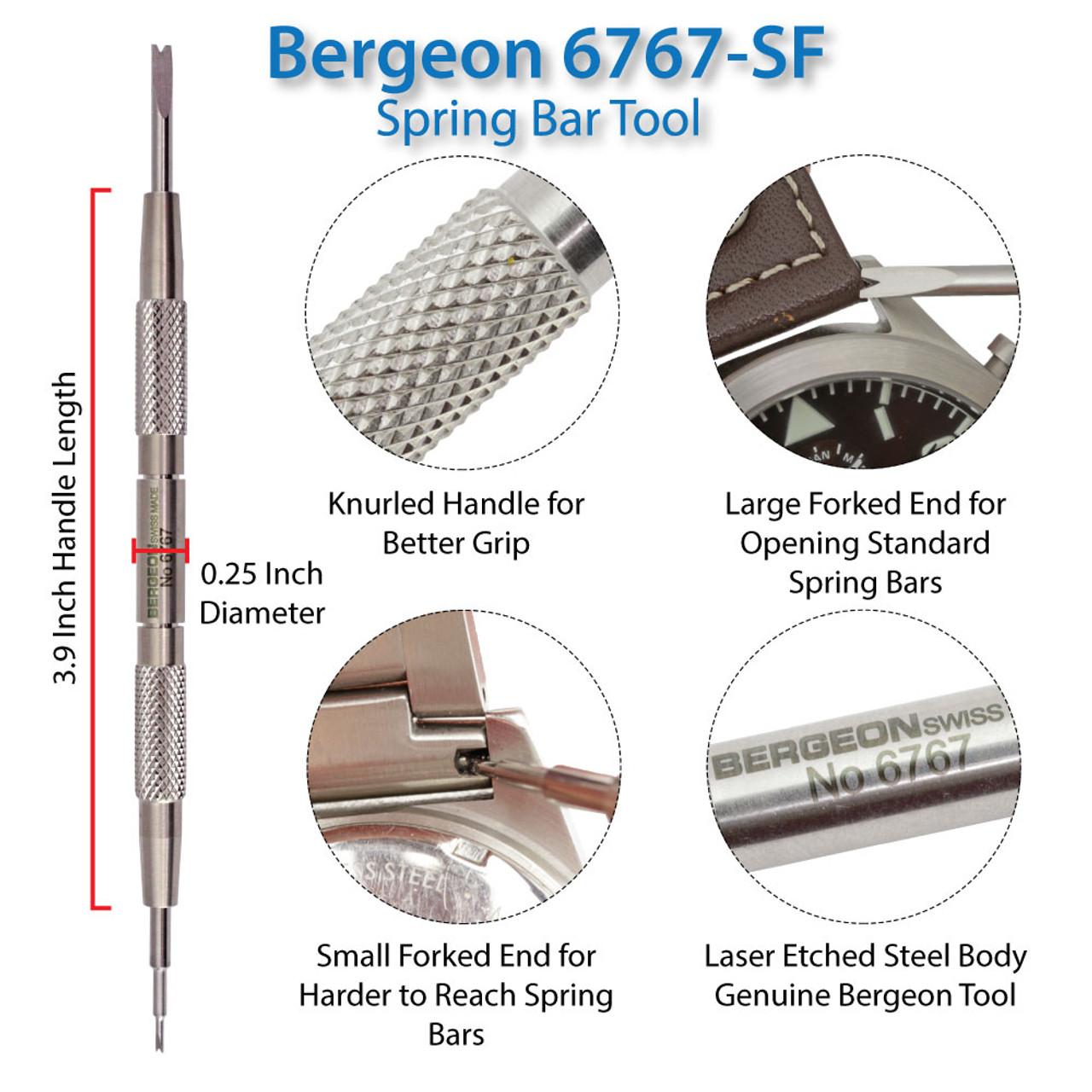 Bergeon 6767-SF Watch Band Tool Swiss Spring Bar Tool