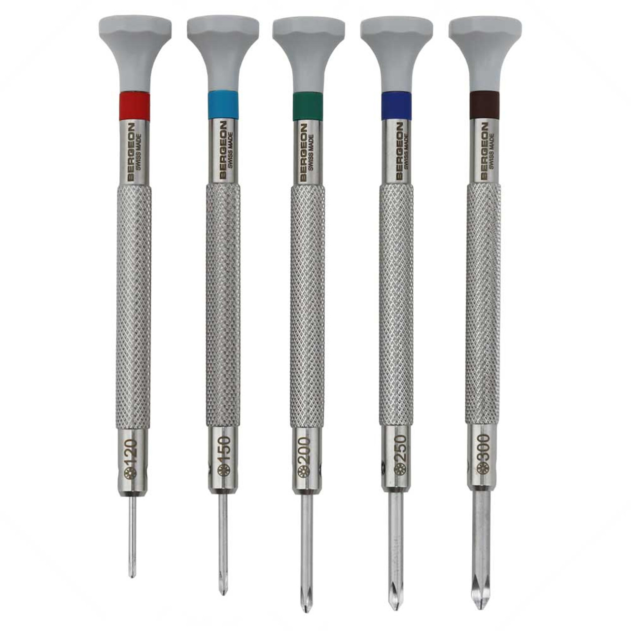 Bergeon 30081-C-P05 Phillips Screwdriver Set of 5 Swiss Made