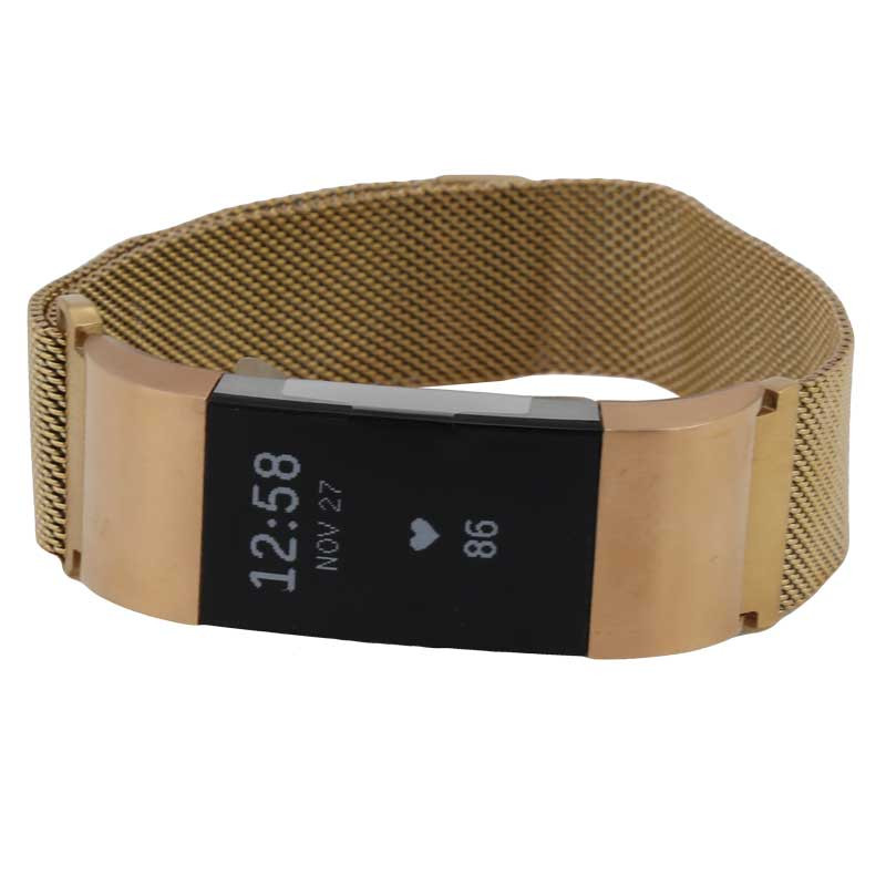 Milanese Magnetic Loop Rose Gold Mesh Imitation Band for Fitbit