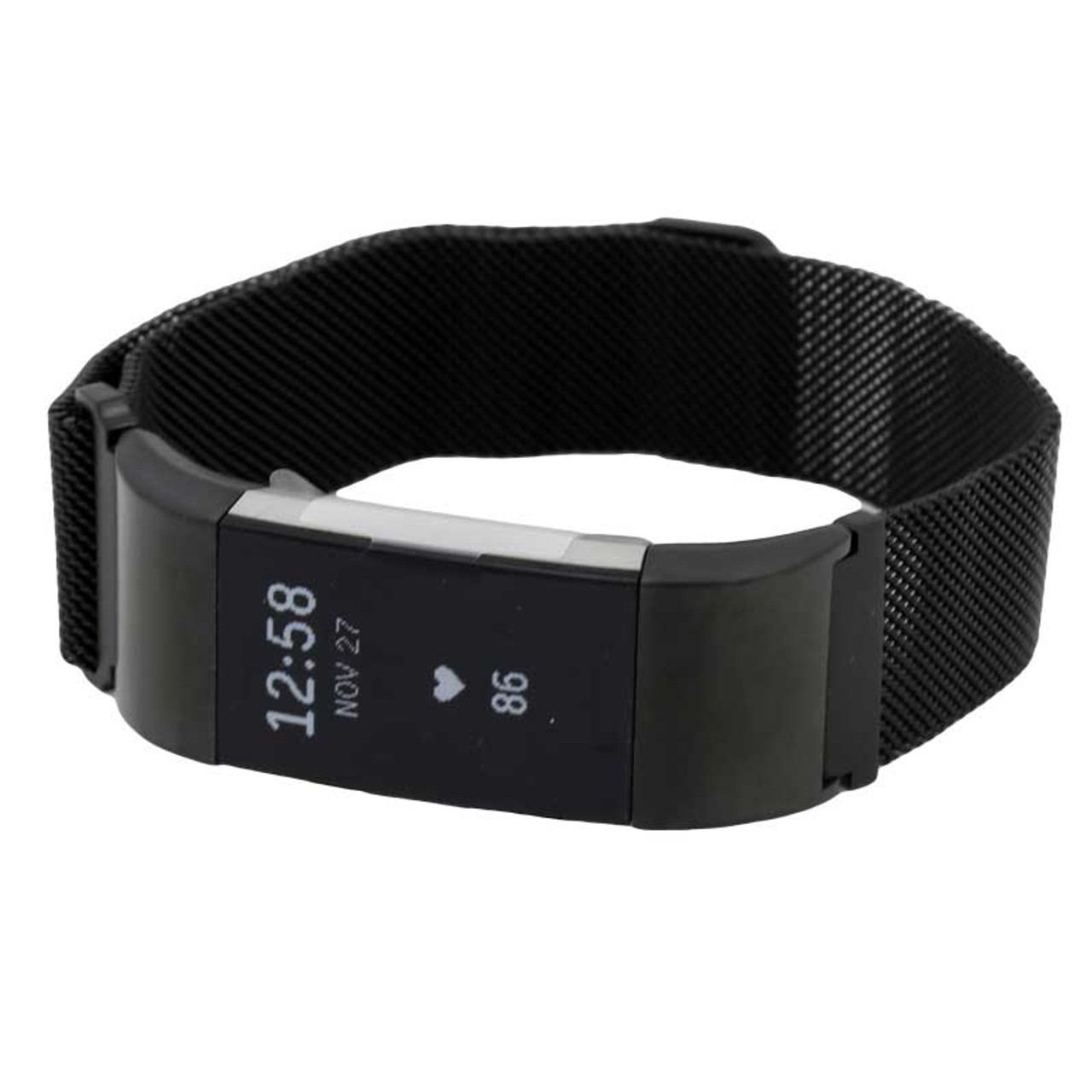 Milanese Magnetic Loop Black Mesh Imitation Band for Fitbit