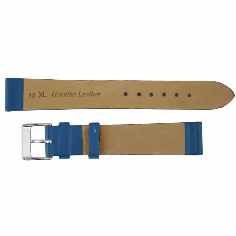 20MM Long Leather Smooth Calf Navy Blue Watch Band