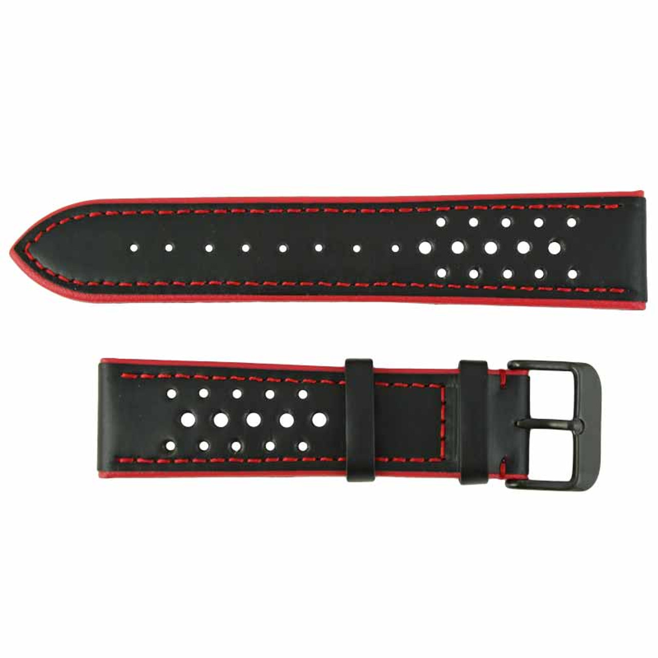 Elastic Strap for Watches with A 22mm Lug Width - Black / Red, M