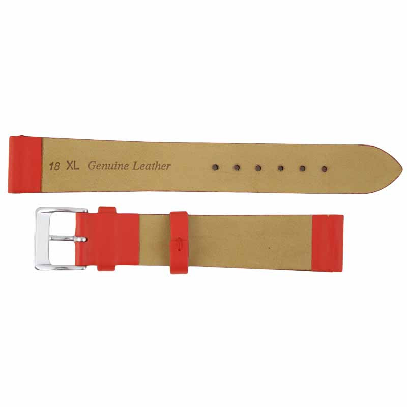 20MM Smooth Long Red Calf Leather Replacement Watch Band