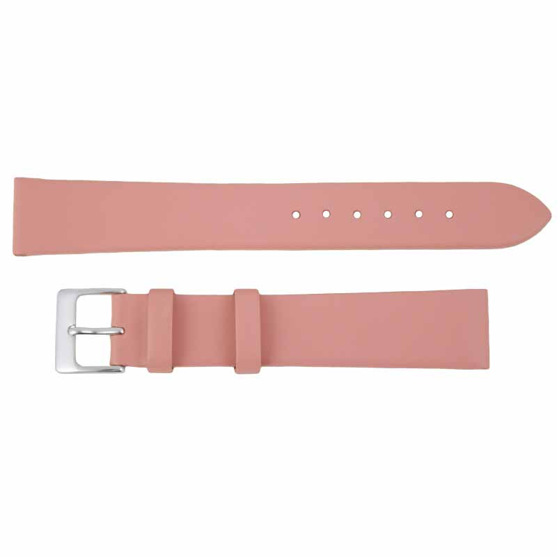 18MM Smooth Long Pink Calf Leather Replacement Watch Band