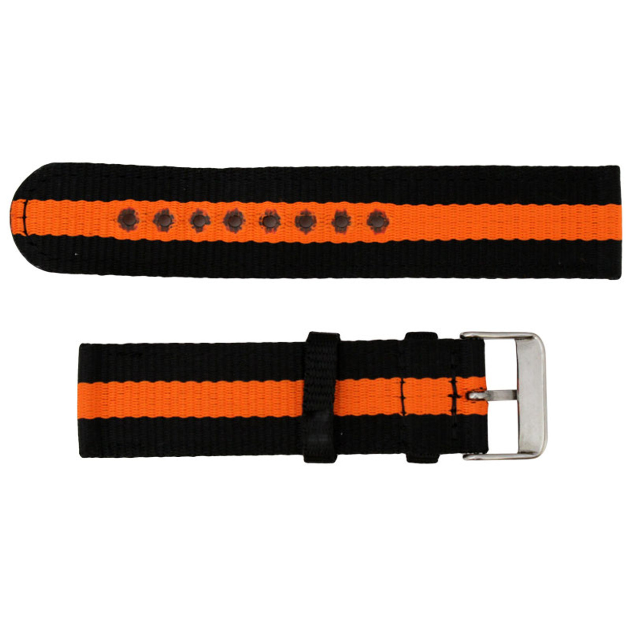 Lada Resultat Solformørkelse Hadley Roma Orange and Black Striped 22MM Nylon Watch Band