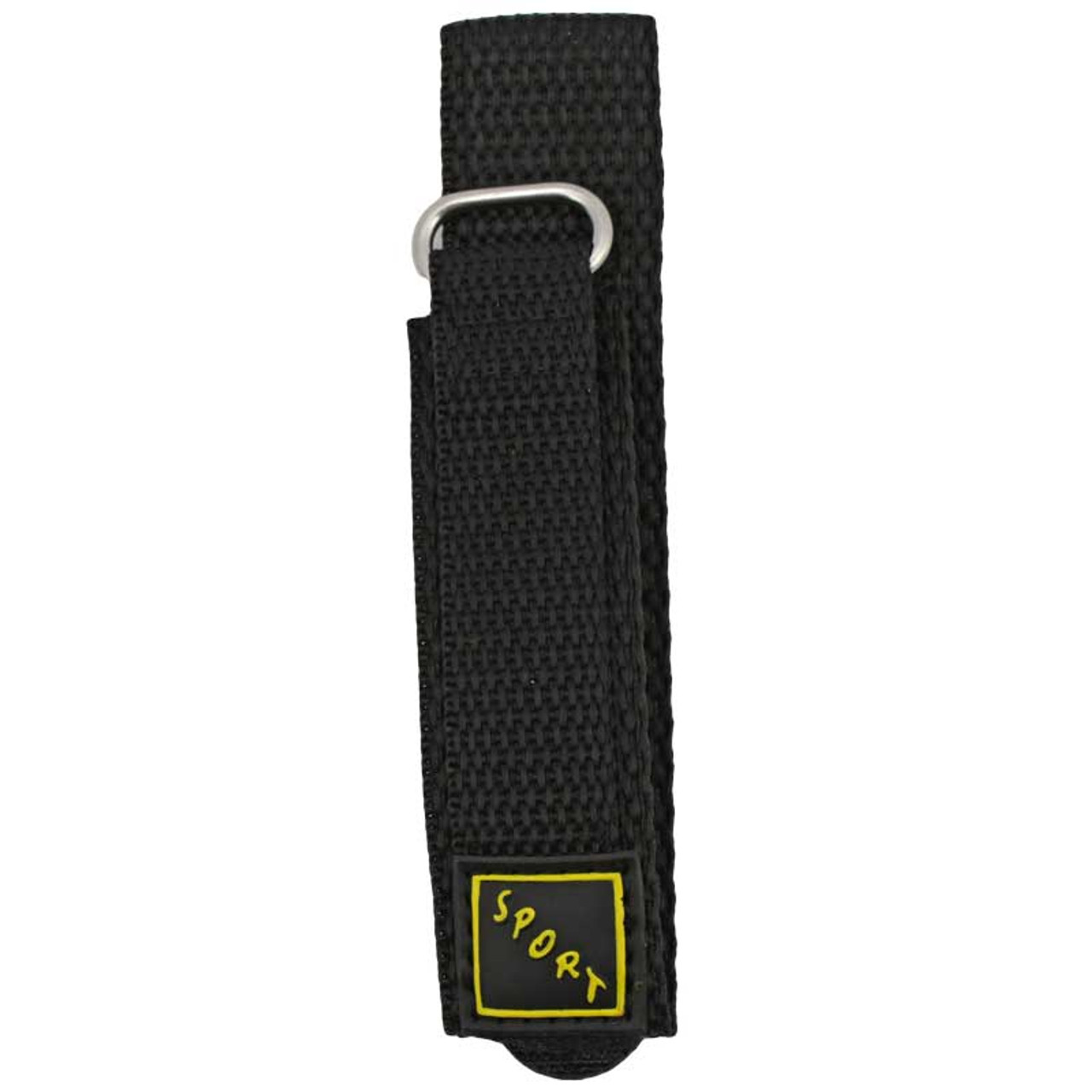 19MM Black Nylon Sport Watch Strap Velcro® Style