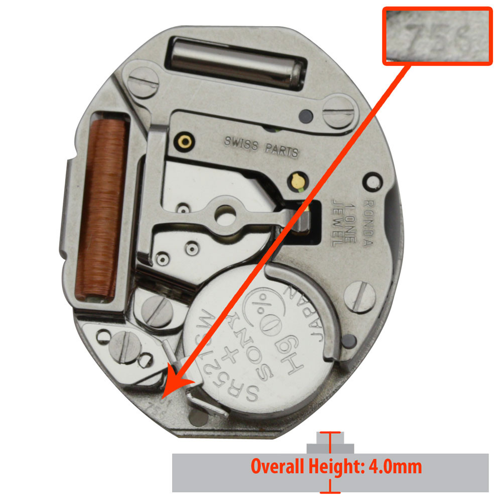 Harley Ronda 2 Hand Quartz Watch Movement HQ756 Electronic Set Overall  Height 4.0mm