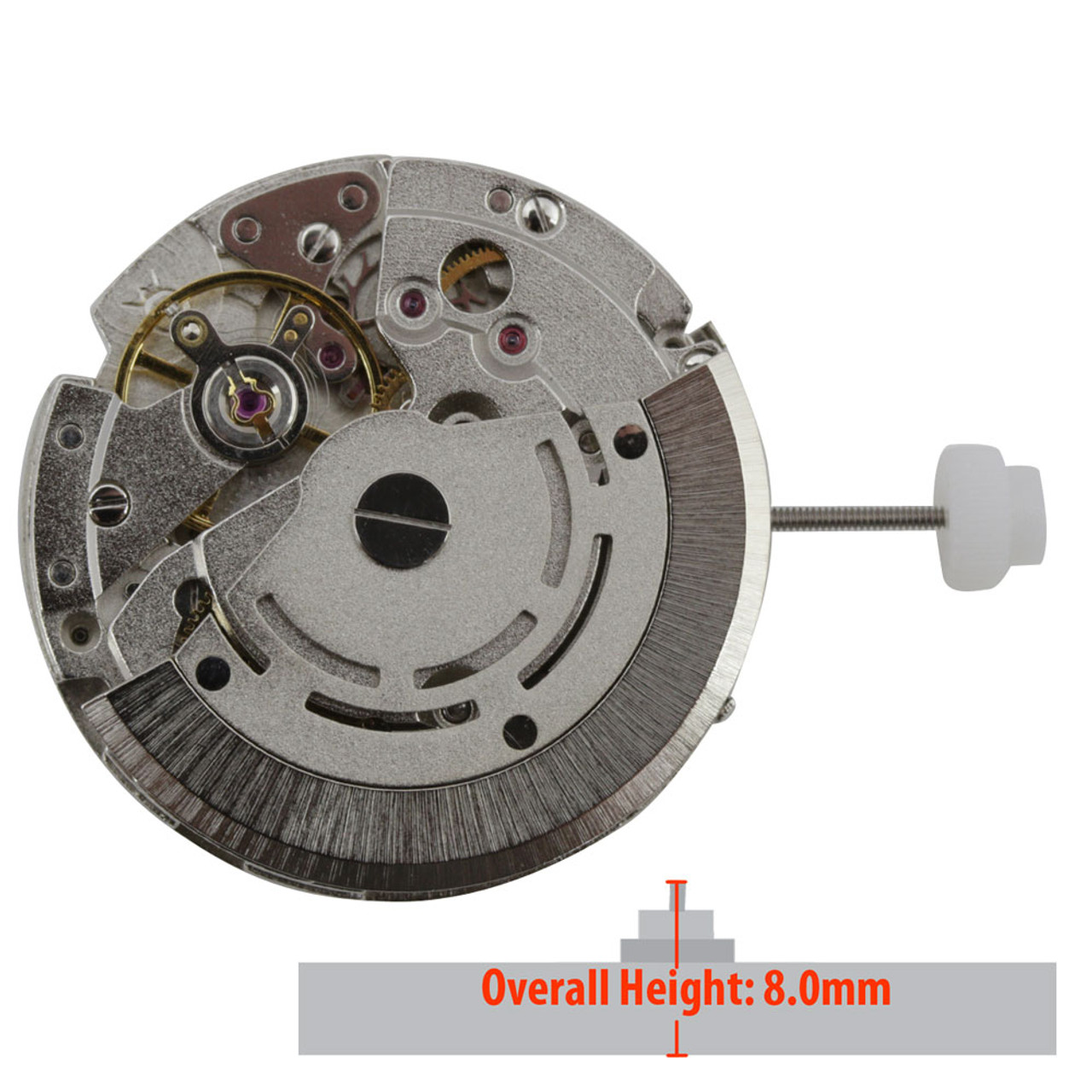 Chinese Multifunction Automatic Watch Movement DG3836 Overall Height 8.0mm